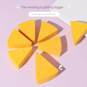 三角化妆海绵粉扑奶酪设计软混合化妆工具，用于面部基础粉底散装供应 - Product Image 4