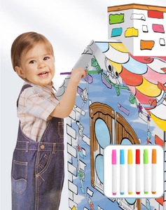 De <span class=keywords><strong>dibujo</strong></span> diy juguete 3D niños de papel artesanal playhouse hecho a mano graffiti caja de cartón casa de juegos para los niños - Product Image 4