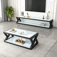 Table basse carrée de petite taille en verre durable au design nordique moderne, avec structure en métal, écologique, facile à assembler, pour salon et maison