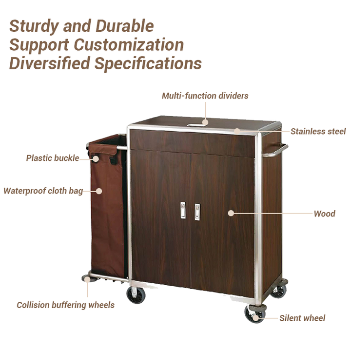 carte de service hotel room service trolley tools housekeeping maid