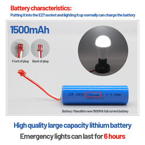 Đèn <span class=keywords><strong>LED</strong></span> khẩn cấp sạc lại được 7W 100-240V 700LM IP20 <span class=keywords><strong>3</strong></span> chế độ điều chỉnh độ sáng khẩn cấp với pin 1500mAh dùng cho cắm trại - Product Image 4