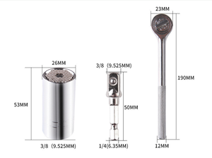 3pcs Multi-funzione Universale di Chiave a tubo da 1/4 "-3/4"(7-19mm) magia universale Chiave a tubo Adattatore - Product Image 4