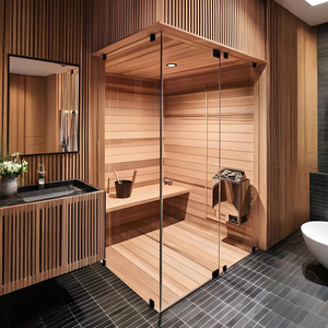 Настраиваемая инфракрасная сауна полного спектра из канадского хемлока премиум-класса с панорамным остеклением и аудиосистемой OEM - Product Image 5
