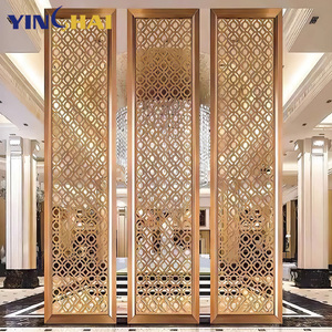 Khách Sạn Sang Trọng Sảnh Phân Vùng Thiết Kế Thép Không Gỉ Phòng Phân Vùng Divider Cho Phòng Khách Tường Divider Bảng Điều Chỉnh Vàng - Product Image 1