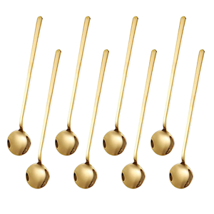 Premium Gold Plated Stainless Steel Mini <b>Spoon</b> Mirror Finish for Ice Cream Honey <b>Coffee</b> Tea Dessert Serving and Fine Dining - Product Image 1