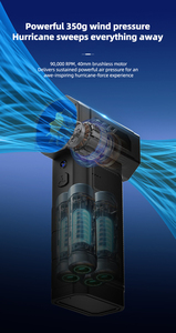 พัดลมเทอร์โบไร้แปรงขนาดเล็กแบบปรับแต่งได้ เครื่องเป่าฝุ่นพกพา น้ำหนัก 350 กรัม แรงลมสูง ไฟ LED ใช้งานได้หลากหลาย - Product Image 6