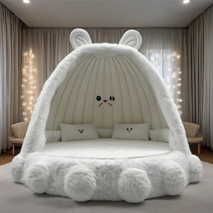 Cama Infantil Moderna de Madera con Diseño de Casa de Árbol de Monstruos y Animales de Dibujos Animados, Cama para Gatos, para Guardería, Escuela, Dormitorio, Linda Cama para Niña Pequeña - Product Image 1