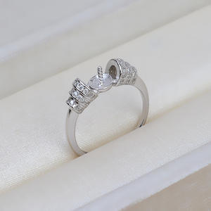 Handmade DIY S925 Silver Opening <b>Ring</b> Female Living 7-8 Pearl Hollow Holder Gold Plated <b>Adjustable</b> <b>Size</b> Accessory Trendy Tide 71 - Product Image 4