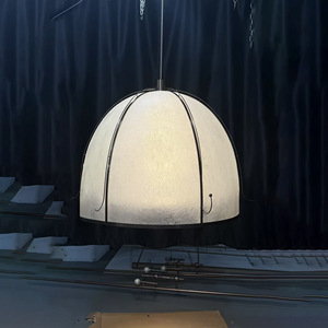 Vintage Fabric Chandelier Round Black E27 LED Multi Head For Restaurant Bedroom Tea Room Living Room Silk <b>Lantern</b> <b>Lamp</b> - Product Image 1