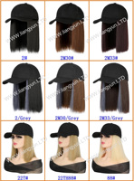 Casquette Perruque Cheveux Synthétiques Bob Courte de Haute Qualité en Gros, Casquette de Baseball avec Perruque Noire pour Femmes