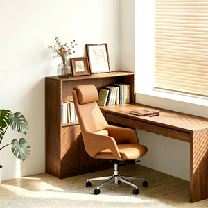 Chaise de bureau ergonomique confortable 360 °   Chaise de direction pivotante avec base en aluminium à 5 étoiles pour la maison et le bureau - Product Image 1