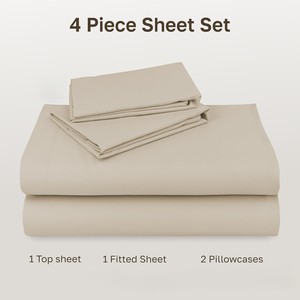 Conjunto de Roupa de Cama Extra Macio de 4 Peças em Cores Sólidas, Tamanhos Twin, Full, <span class=keywords><strong>Queen</strong></span> e King, em Poliéster, Têxtil para Quarto, Para Todas as Estações - Product Image 6