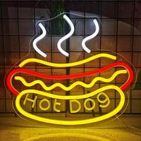 Enseigne néon LED en acrylique sur le thème de la restauration rapide, motifs Pizza, Taco, Hot Dog pour Bistro, Snack-bar, Présentoir de Vitrine pour Entreprise de Plats à Emporter