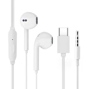 Stok murah Earphone 3.5mm satu kali penggunaan Ear bud headphone Stereo earbud plastik sekali pakai dalam jumlah besar