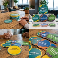 Jeu de cartes personnalisé pour briser la glace lors de fêtes, avec plusieurs versions, pour les événements professionnels et les salles de repos modernes des bureaux