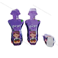 Sachet d'emballage personnalisable en forme de dessin animé pour jus, portable et anti-fuite pour enfants, avec impression colorée