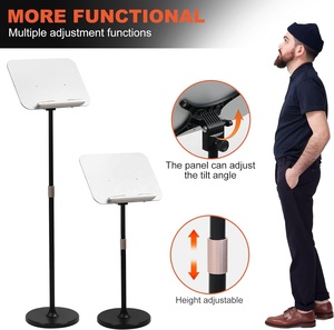 Pupitre de sol portable pour discours et présentations avec <span class=keywords><strong>support</strong></span> noir, tableau gris et hauteur réglable pour ordinateur portable et <span class=keywords><strong>livre</strong></span> - Product Image 6
