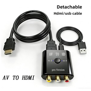 Convertisseur RCA vers HDTV 1080P, adaptateur vidéo composite AV, prend en charge PAL/NTSC pour Wii, PS2, <span class=keywords><strong>DVD</strong></span>, <span class=keywords><strong>VHS</strong></span> vers HDTV ou moniteur - Product Image 2