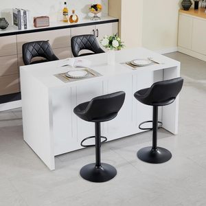 Chaises <span class=keywords><strong>de</strong></span> salle à manger hautes <span class=keywords><strong>chaise</strong></span> <span class=keywords><strong>de</strong></span> <span class=keywords><strong>bar</strong></span> assise moderne <span class=keywords><strong>de</strong></span> <span class=keywords><strong>65</strong></span> <span class=keywords><strong>cm</strong></span> tabouret <span class=keywords><strong>de</strong></span> <span class=keywords><strong>bar</strong></span> haut <span class=keywords><strong>de</strong></span> gamme rembourré en cuir PU tabourets <span class=keywords><strong>de</strong></span> <span class=keywords><strong>bar</strong></span> pivotants cuisine - Product Image 2