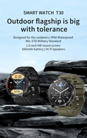 Nouvelle Arrivée T30 Montre Connectée avec Appel Bluetooth, Grand Écran 1,6'', Batterie 600 mAh, Montre Intelligente Sportive, Appel Téléphonique, Montre-Bracelet