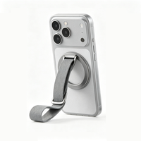 Support de téléphone magnétique tricoté avec anneau de maintien au poignet, rotatif à 360°, pliable, support de bureau pour smartphones iPhone et Android