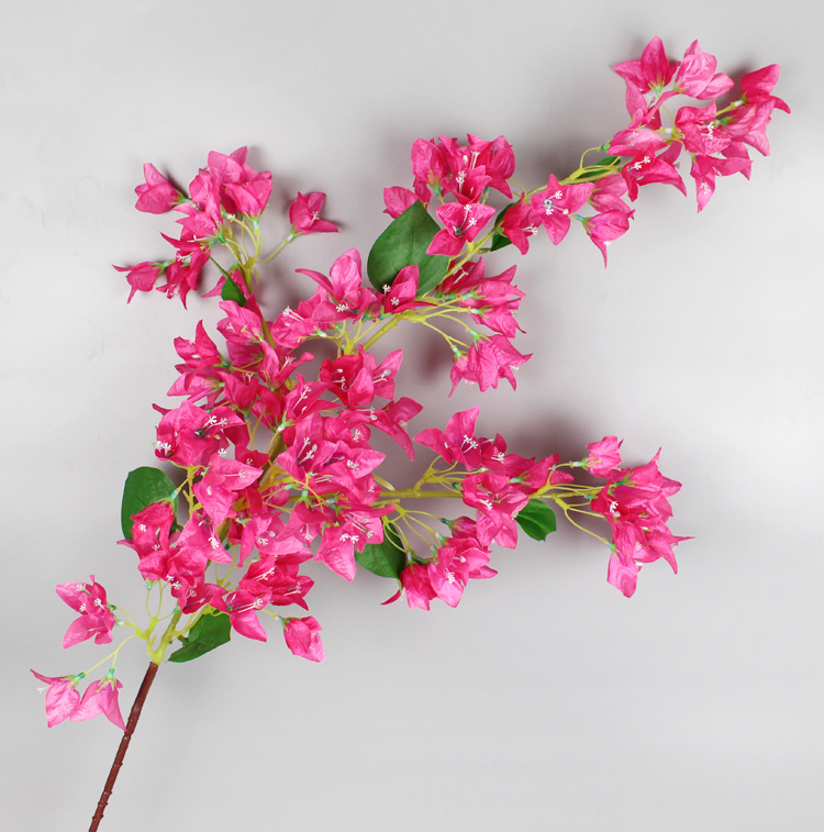 Flores de seda de Bougainvillea artificiales triángulo Flor de ciruela Bougainvillea para decoración de la boda