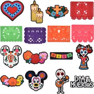 Paille Toppers Charmes Mexique Couleur Drapeau le Jour des Morts De Los Muertos Sucre Pvc Paille Toppers Charms - Product Image 2
