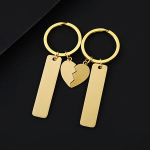<span class=keywords><strong>Porte</strong></span>-clés en acier inoxydable pour <span class=keywords><strong>couple</strong></span> - Demi-cœur et barre longue à personnaliser - <span class=keywords><strong>Porte</strong></span>-clés en métal pour impression laser UV - Cadeau personnalisé pour amoureux - Product Image 4