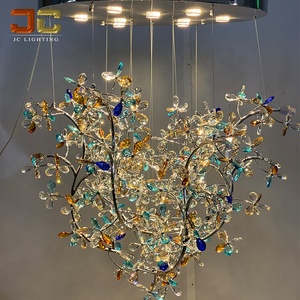 Custom-Made Luxury <span class=keywords><strong>Crystal</strong></span> Flower <span class=keywords><strong>Chandelier</strong></span> Ánh Sáng Đầy Màu Sắc Thiết Kế Thiết Kế Đèn Cho Nhà Phòng Khách - Product Image 2