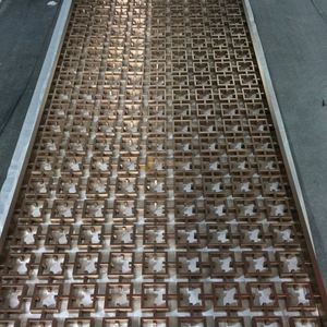 EX701 Modern Foldable PVD Gold Stainless Steel Laser Cut Waterproof Room Divider Partition <b>Wall</b> for Living Room Office - Product Image 5