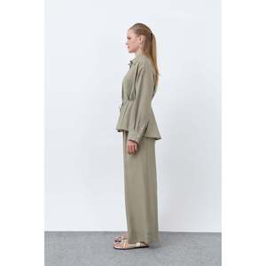 Conjunto de Pantalones Oxford para Mujer Mango, Manga Larga, Estilo Normcore Minimalista, para Todas las Temporadas, Ecológico, Negro 14335TKS - Product Image 6