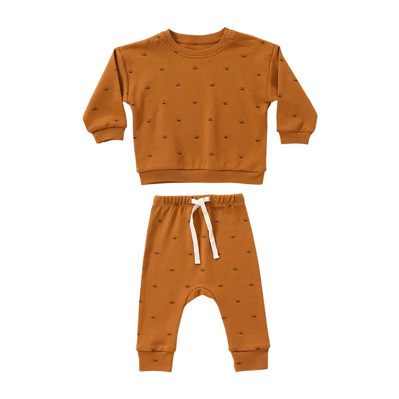 Collection Newborn Baby Boy Girl 2 Pieces Baby Clothes Set Cotton Printing Long Sleeves Soft Baby Clothing Sets