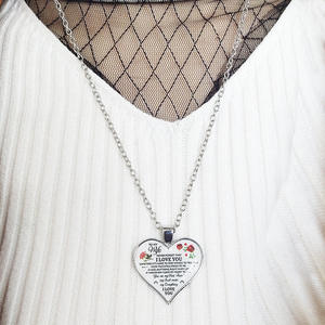 Chaud nouveau cadeau de fiançailles à la mode fiancée coeur collier lien chaîne papa maman fille fils alliage pendentif bijoux pour les spéciaux - Product Image 2