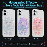 Autocollant holographique UV en cristal pour coque de téléphone, tasse, plastique, métal – Résistant aux rayures, dessin animé, anime, pour les passionnés de bricolage