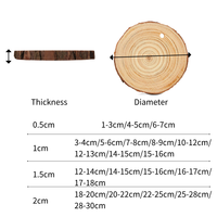 Ornements de Noël tranches de bois naturel bois non fini pré-percé avec trou cercles en bois tranches d'arbre pour
