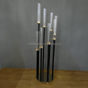 Centrotavola per matrimoni vendita popolare 10 teste candelabri alti candeliere <span class=keywords><strong>portacandele</strong></span> in metallo dorato - Product Image 5