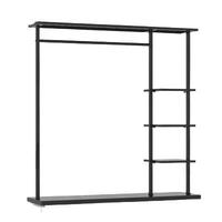 Présentoir de Magasin de Vêtements Simple en Métal Noir, Portant du Sol au Plafond, 99 Étagères pour Vêtements Homme et Femme, Modèle 26528