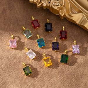 Bracciale Tennis da Donna con 12 Pietre Zodiacali, Charm a Forma Quadrata Intarsiato Fai-da-te, Supporto Campione - Product Image 4