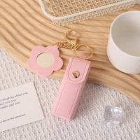 Estuche para Lápiz Labial con Colgante, Portátil, Bonito y Sencillo, con Espejo en Forma de Corazón, en Oferta