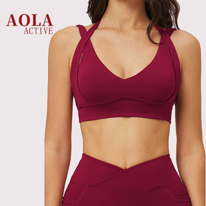 Women's Fitness Running Seam Sports Underwear Hollow Back Anti Shock Breathable Fitness Yoga Sport Bra