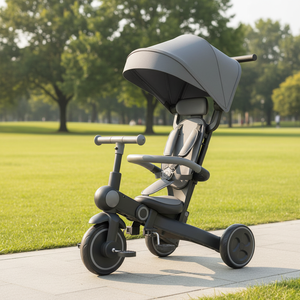 <span class=keywords><strong>BEBELUX</strong></span> 7 en 1 triciclo plegable multifuncional para niños cochecito de tres ruedas con pedales equilibrio personalizable de moda - Product Image 1
