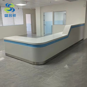 Moderno Mostrador de Recepción para Oficina, Ecológico, con Iluminación LED, de Metal, con Grandes Superficies para Uso Comercial - Product Image 4