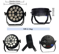 Muxxdj 18*18W Slim Par Light RGBWA + UA 6 en 1 LED Flat Par Can Stage Light for Wedding Concert Event