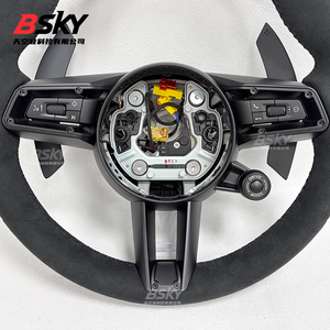 Volant personnalisé en suède avec pommeau de levier de vitesse pour <span class=keywords><strong>Porsche</strong></span> Macan 997 Cayman Panamera 970 997.2 <span class=keywords><strong>S</strong></span> 981 996 991.1 <span class=keywords><strong>911</strong></span> 996 987 991 958 - Product Image 6