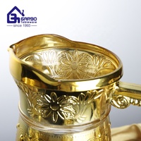Ensemble d'eau en verrerie de luxe avec pichet et tasses 7 pièces ensemble de pichets en verre ensemble de pichets placage d'or maison ensembles de pichets de table quotidiens