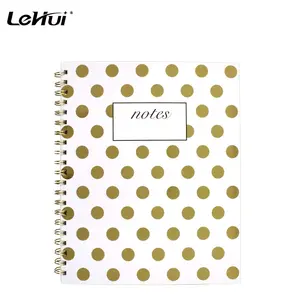 Design personalizzato 80 fogli 11x8-7/8 "Fashion Gold Dot Business Notebook con carta a righe College e copertina rigida
