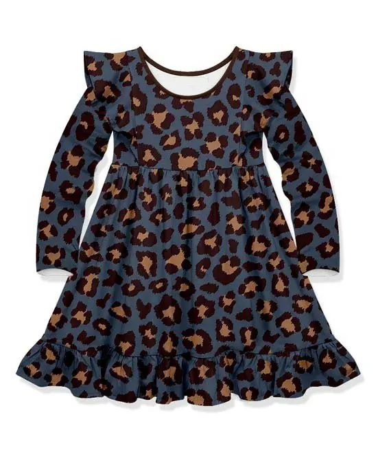 Vendita calda Bambine unicorno autunno Stampa leopardo Vestiti della molla Del Bambino del fiore Bambini Vestiti