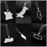 Collier en acier inoxydable avec pendentif mode drapeau national, motif carte du monde multicolore, série cartes nationales, cadeau souvenir