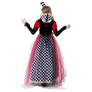 Costume de princesse de cœur de jeu de cartes fantaisie pour enfants d'Halloween, costume de cosplay de reine méchante pour jeu de rôle sur scène - Product Image 3