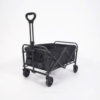 Chariot de chariot en acier amovible avec poignée de roue de 5 pouces Chariot de camping pliable au design moderne pour la randonnée et le shopping Nouvelle taille d'emballage